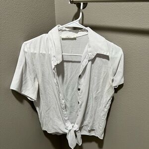 White Button Down T-shirt